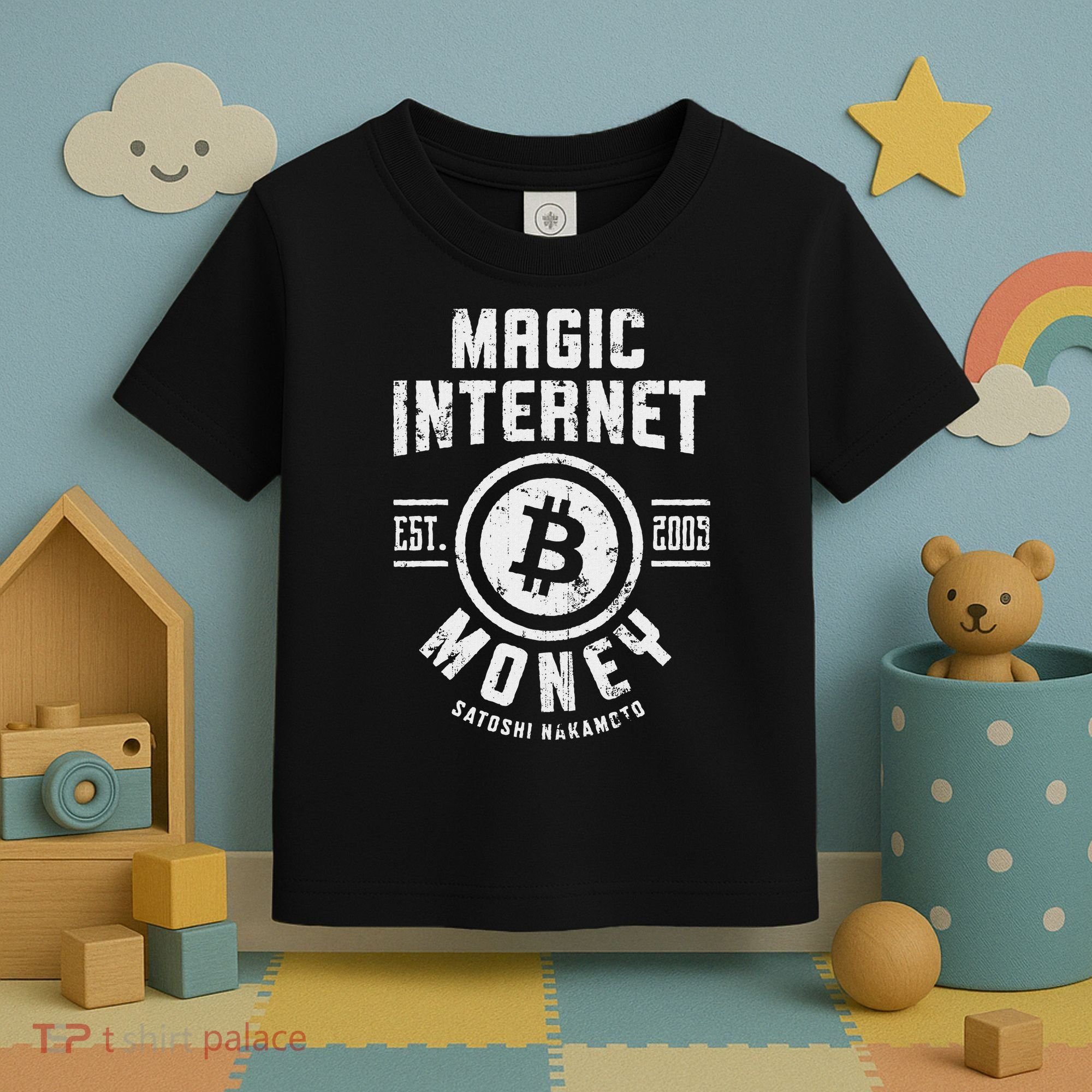 Bitcoin Magic Internet Money Btc Crypto Currency Blockchain Toddler T-Shirt
