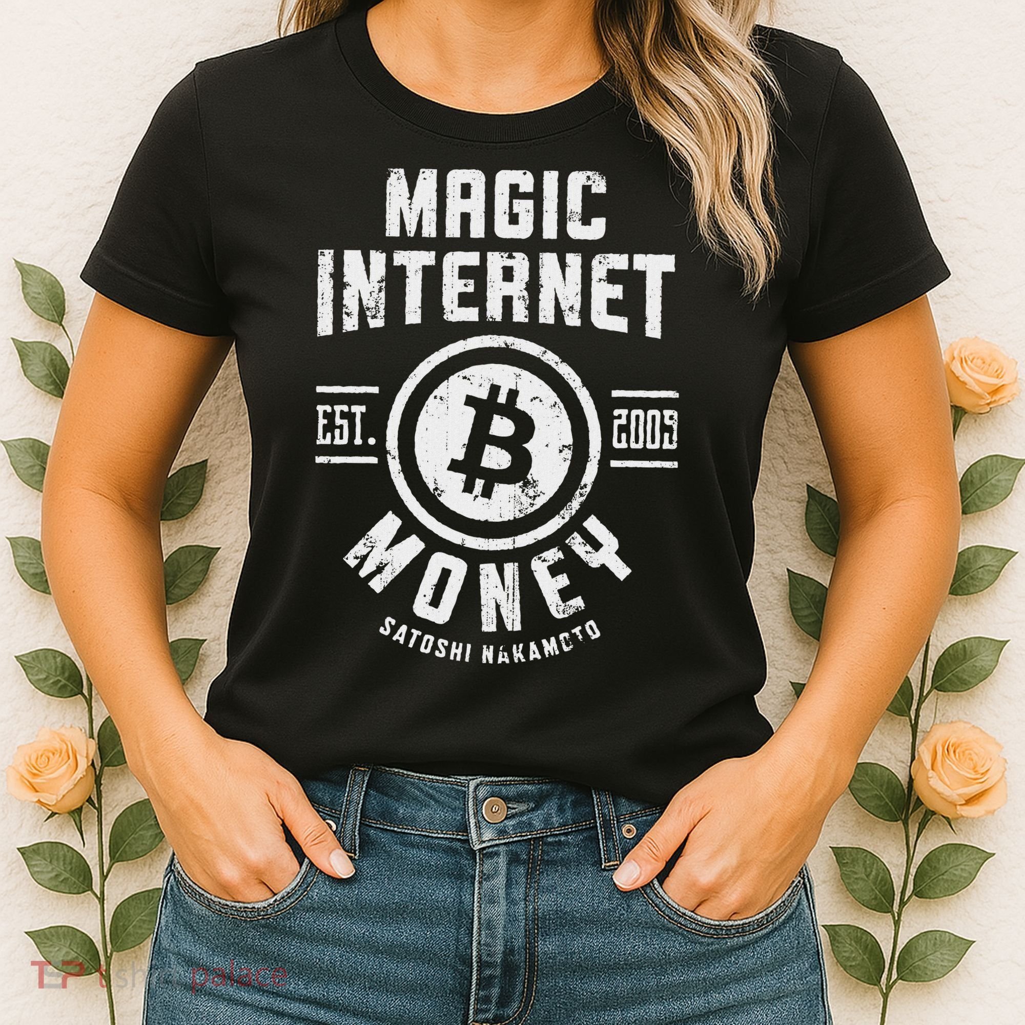 Bitcoin Magic Internet Money Btc Crypto Currency Blockchain Women's T-Shirt
