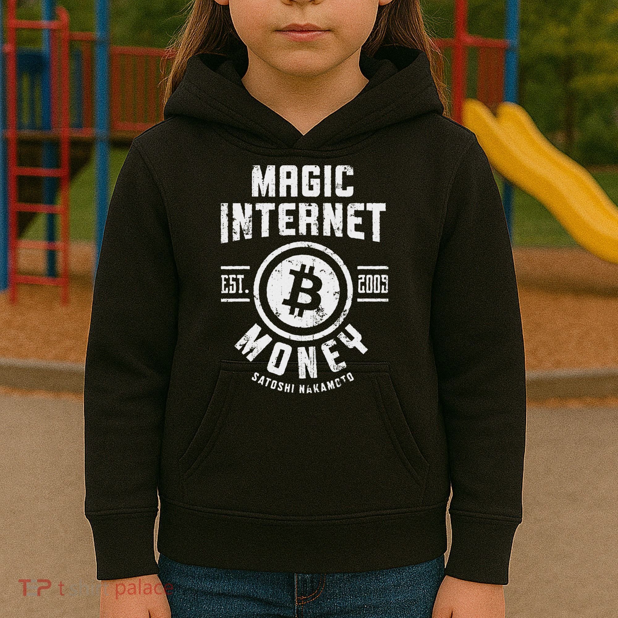 Bitcoin Magic Internet Money Btc Crypto Currency Blockchain Kids Hoodie