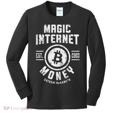 Bitcoin Magic Internet Money Btc Crypto Currency Blockchain Kids Long Sleeve Shirt