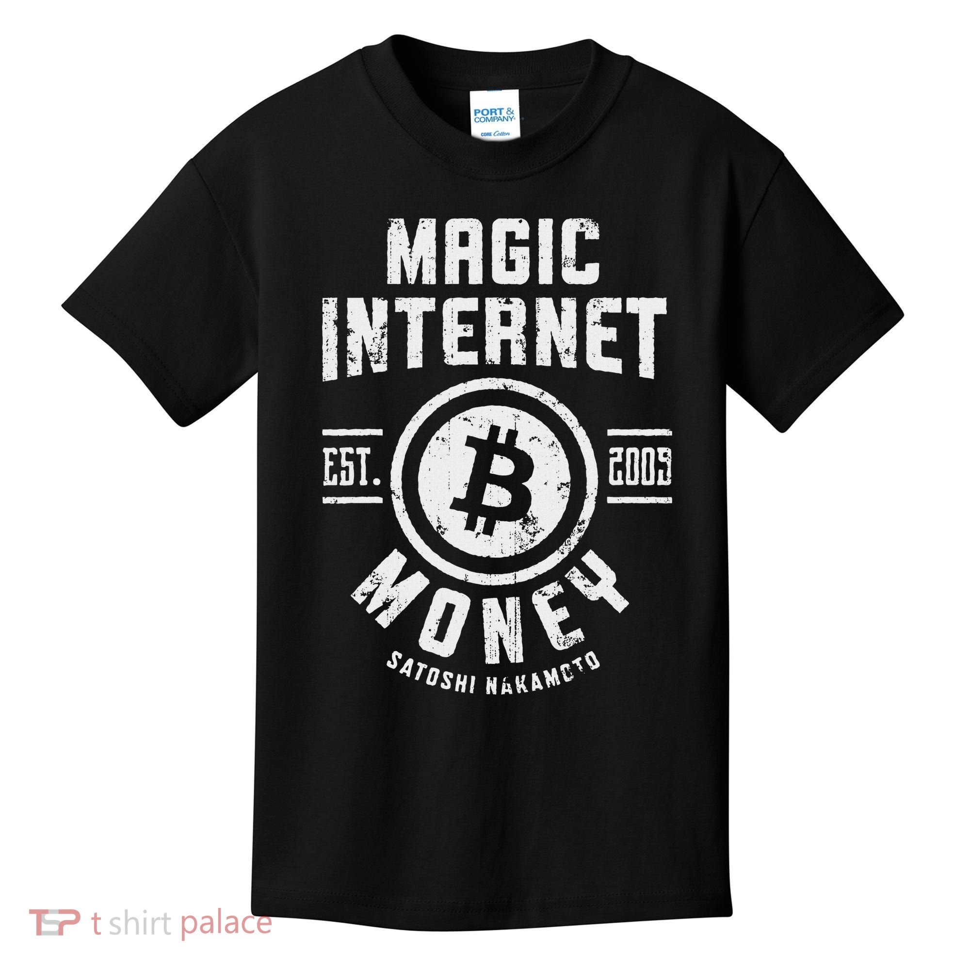 Bitcoin Magic Internet Money Btc Crypto Currency Blockchain Kids T-Shirt