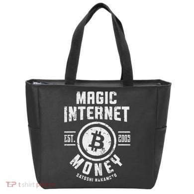 Bitcoin Magic Internet Money Btc Crypto Currency Blockchain Tote Bag