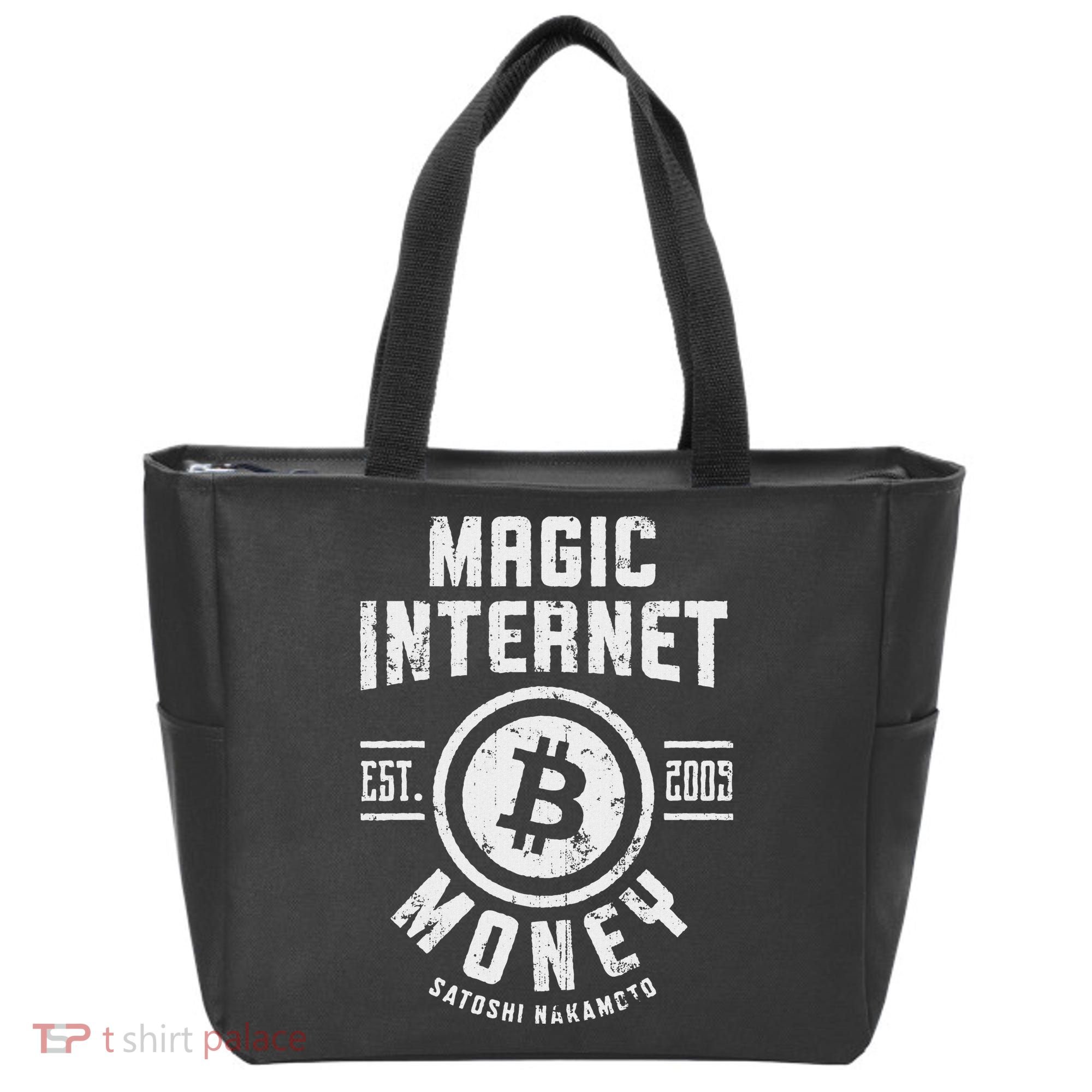 Bitcoin Magic Internet Money Btc Crypto Currency Blockchain Tote Bag