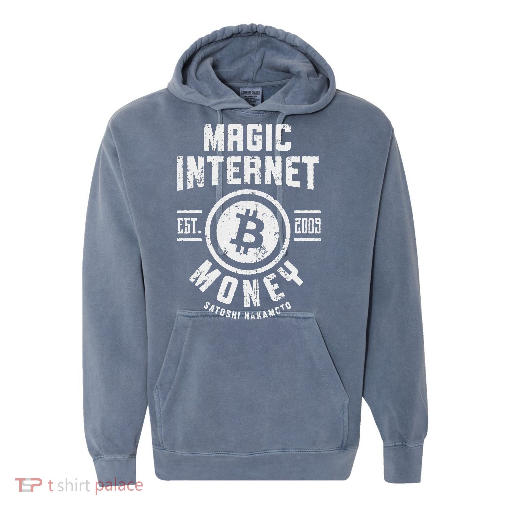 Bitcoin Magic Internet Money Btc Crypto Currency Blockchain Comfort Colors Garment-Dyed Hooded Sweatshirt