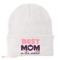 Best Mom In The World Gift Beanie thumb 0