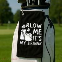 Blow Me It´s My Birthday Ingenious Funny Golf Towel thumb 2