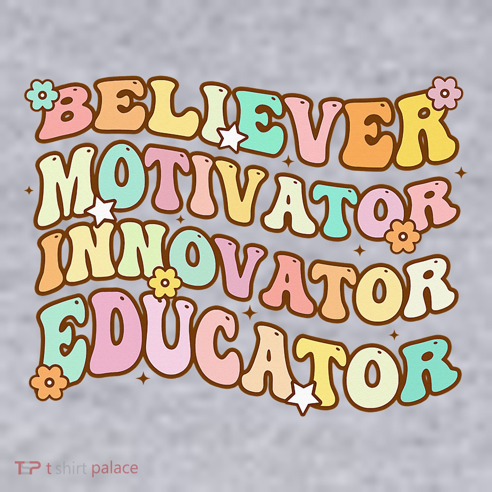 Believer Motivator Innovator Educator Retro Teacher Gifts Women's Sweatshirt