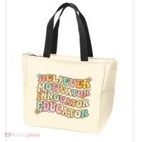 Believer Motivator Innovator Educator Retro Teacher Gifts Tote Bag thumb 3