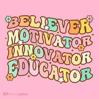 Believer Motivator Innovator Educator Retro Teacher Gifts Coaster thumb 2