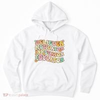 Believer Motivator Innovator Educator Retro Teacher Gifts Hoodie thumb 0
