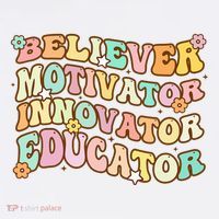 Believer Motivator Innovator Educator Retro Teacher Gifts Hoodie thumb 7