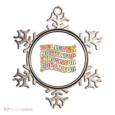 Believer Motivator Innovator Educator Retro Teacher Gifts Ornament
