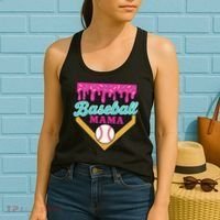 Baseball Mama Ice Cream Drip Women's Tank Top thumb 2