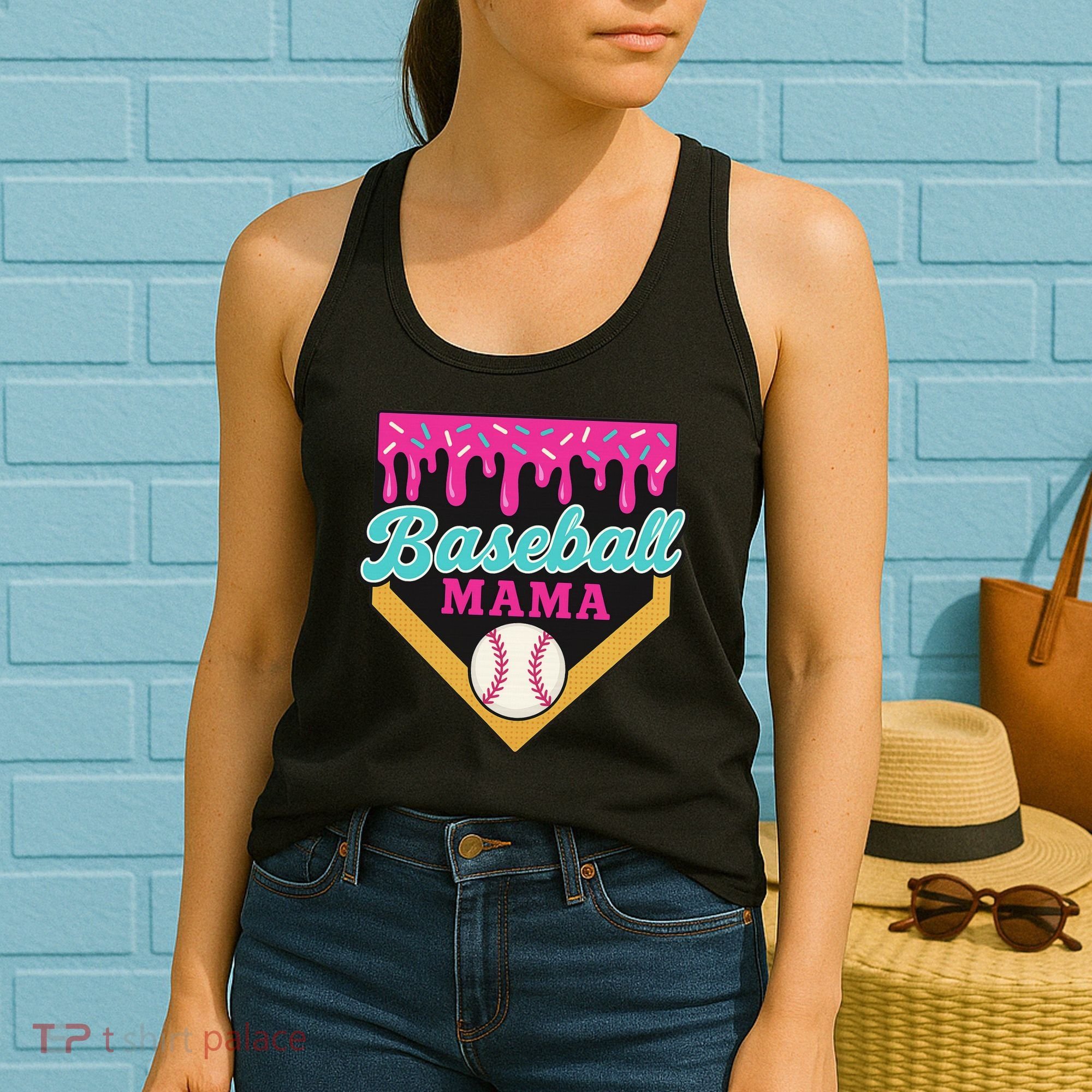 Baseball Mama Ice Cream Drip Women's Tank Top