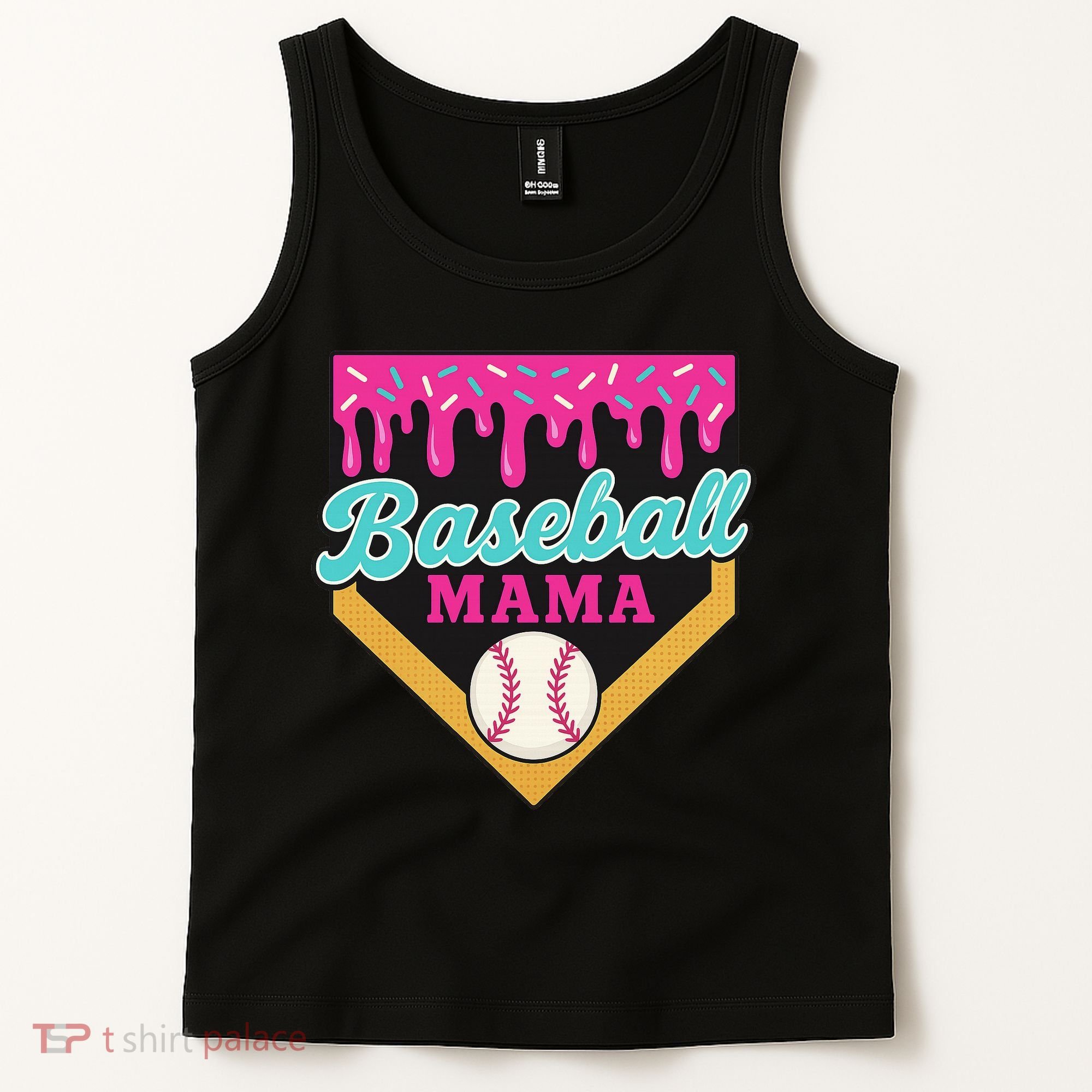 Baseball Mama Ice Cream Drip Tank Top