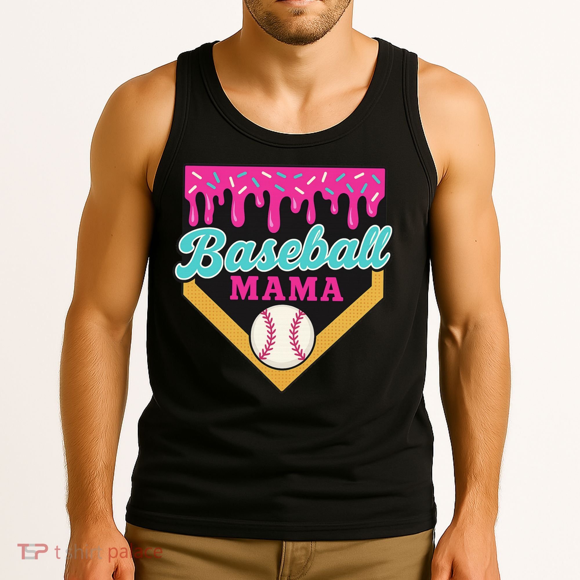 Baseball Mama Ice Cream Drip Tank Top