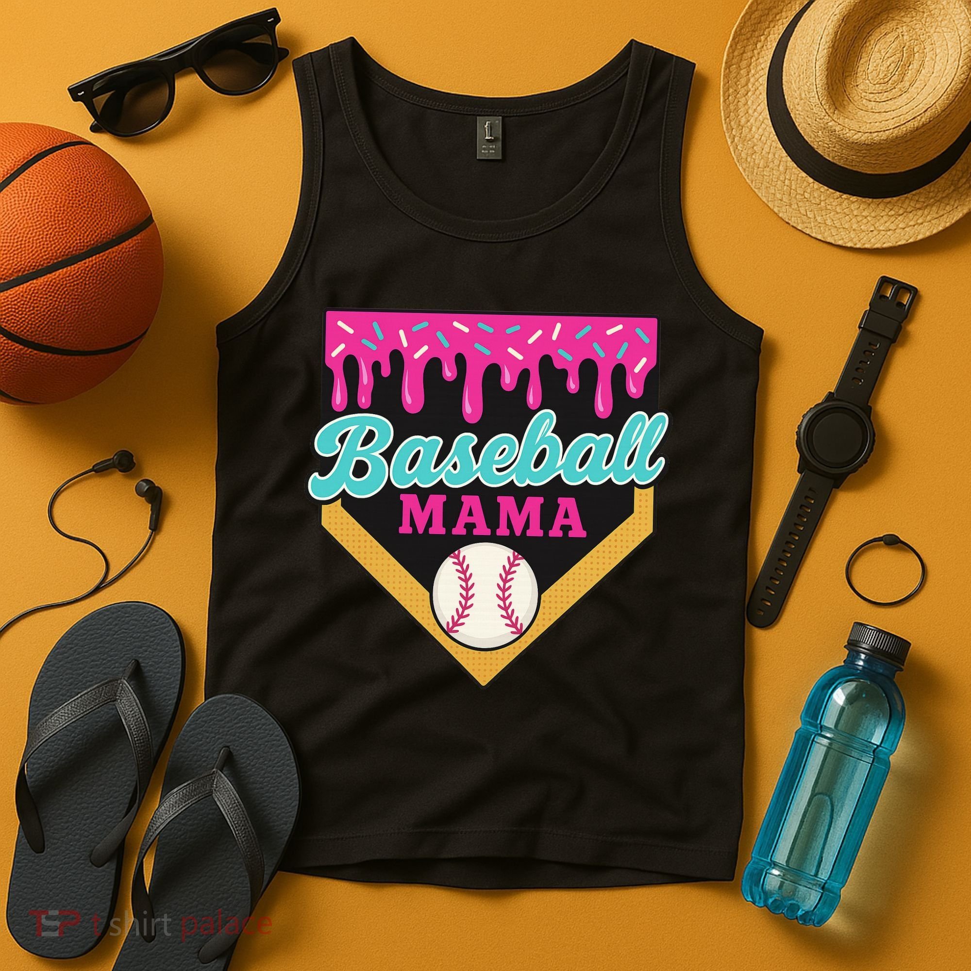 Baseball Mama Ice Cream Drip Tank Top