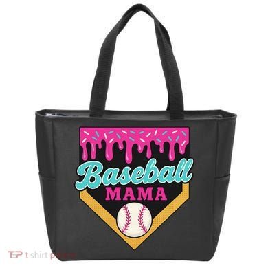 Baseball Mama Ice Cream Drip Tote Bag