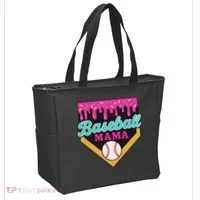 Baseball Mama Ice Cream Drip Tote Bag thumb 2