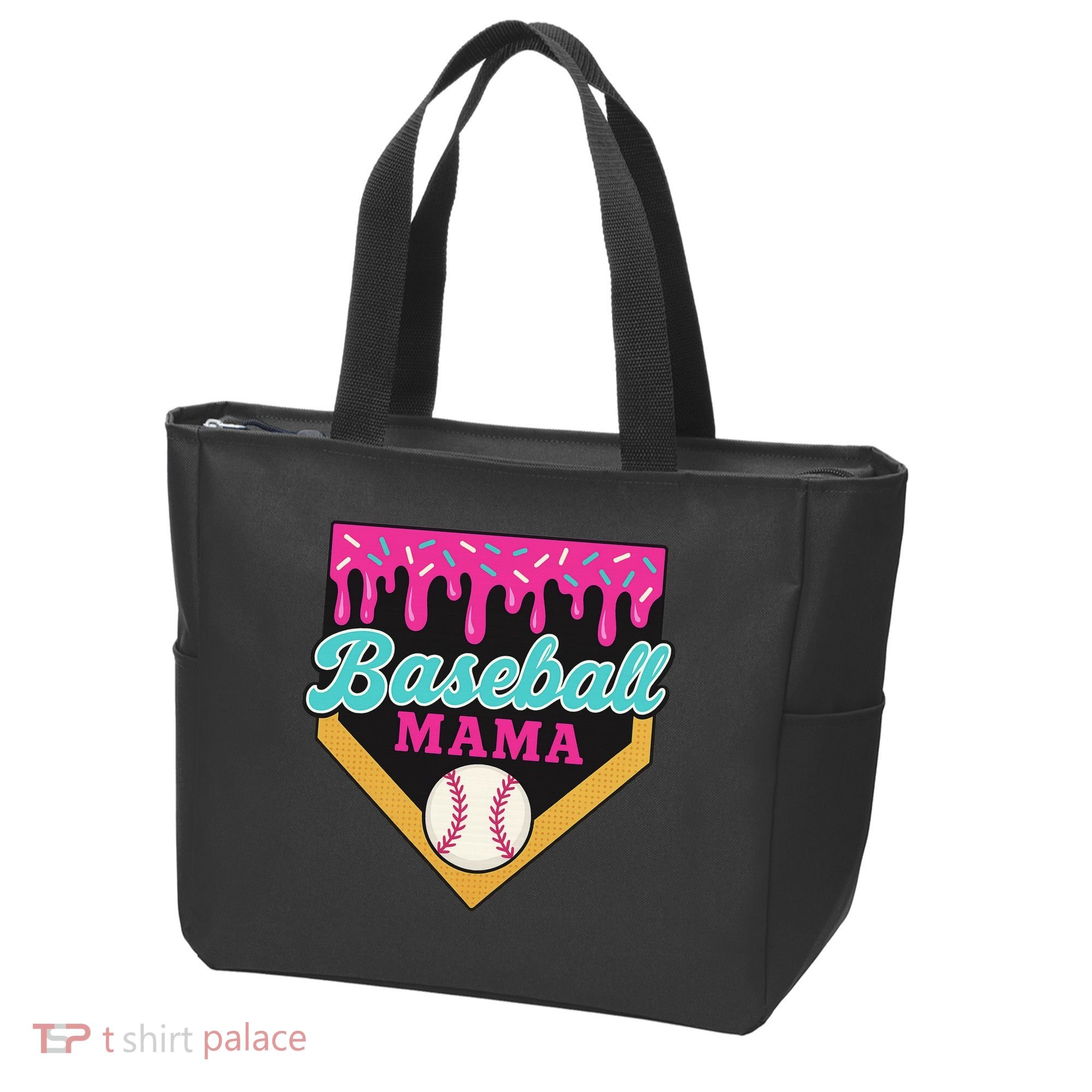 Baseball Mama Ice Cream Drip Tote Bag