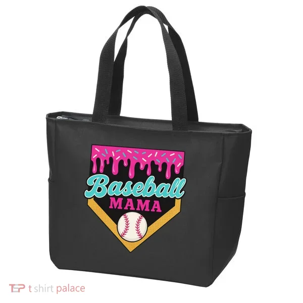 Baseball Mama Ice Cream Drip Tote Bag