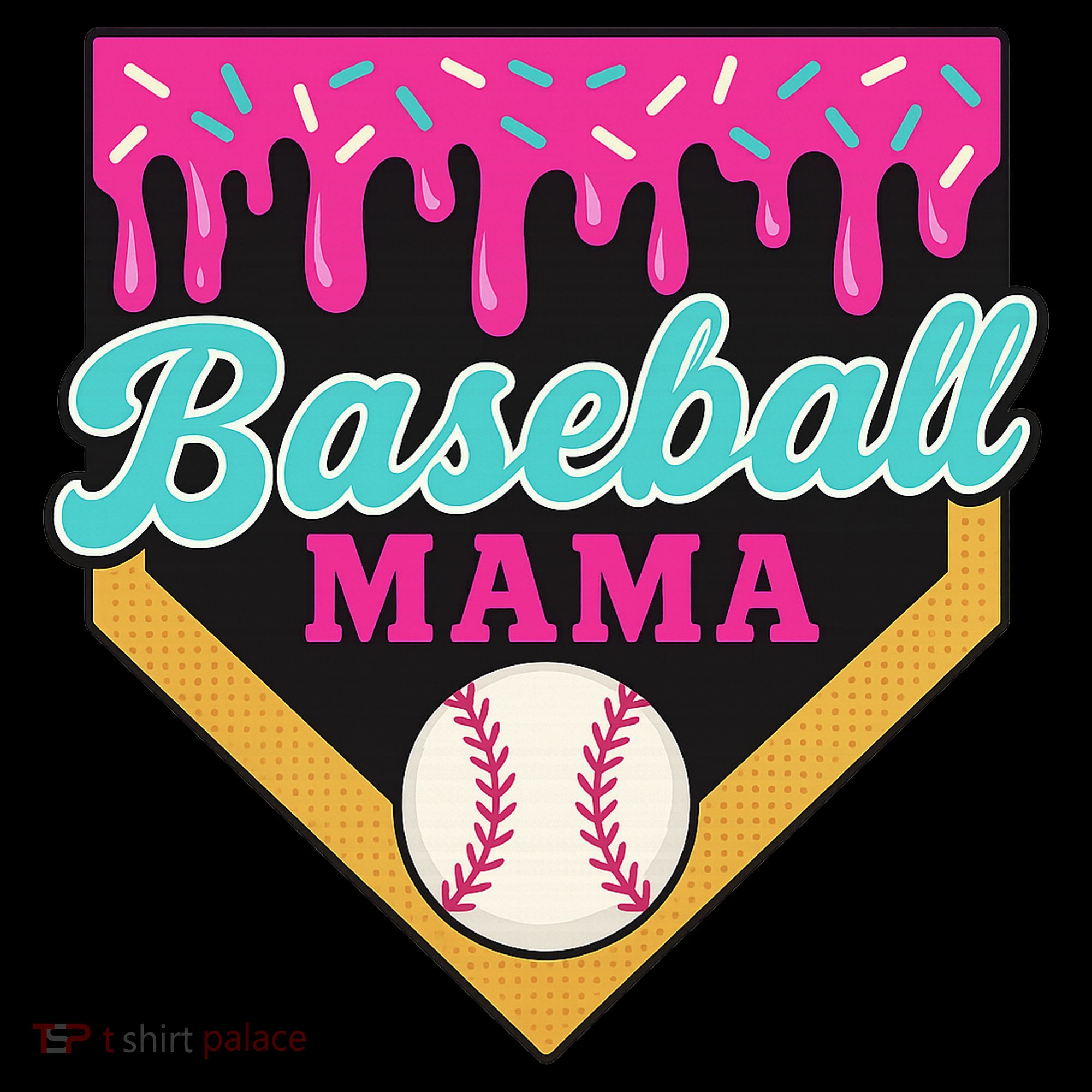 Baseball Mama Ice Cream Drip Tote Bag