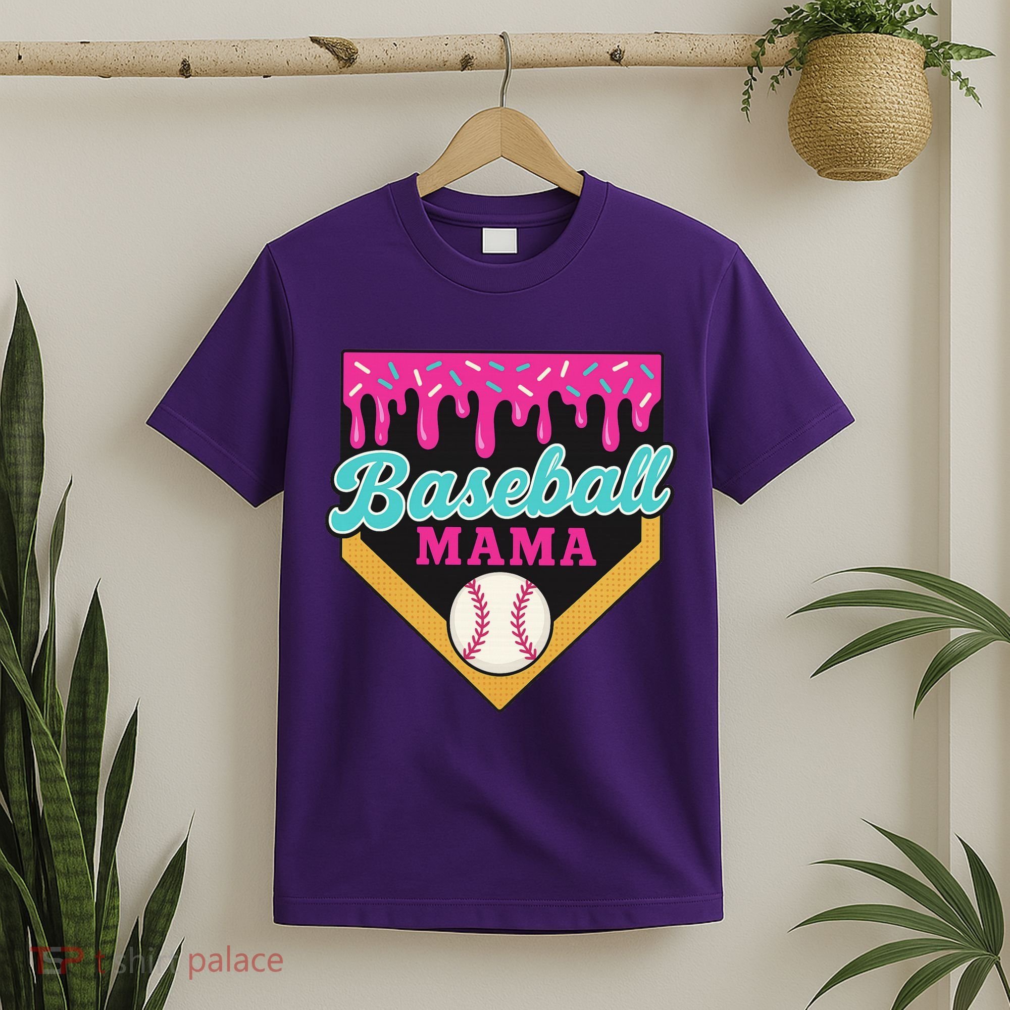 Baseball Mama Ice Cream Drip T-Shirt