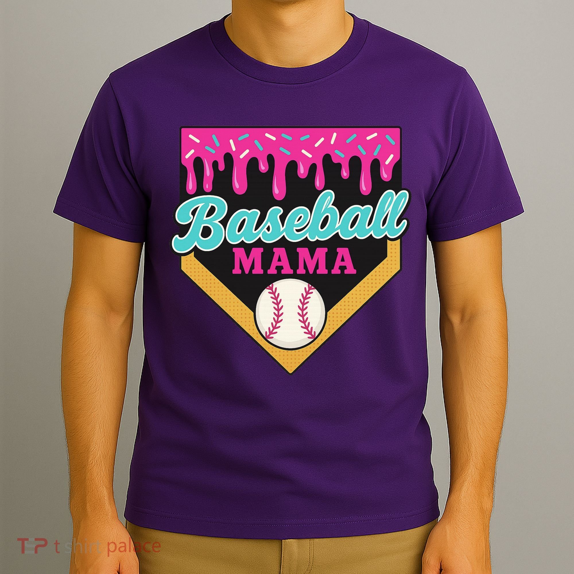 Baseball Mama Ice Cream Drip T-Shirt