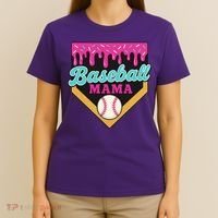 Baseball Mama Ice Cream Drip T-Shirt thumb 4