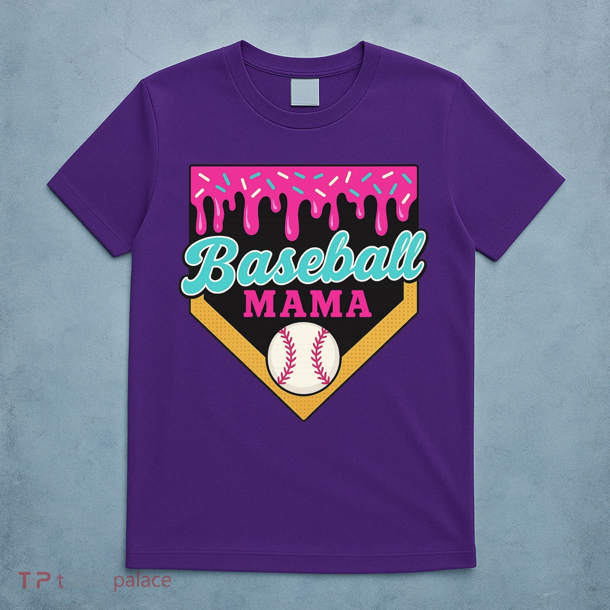 Baseball Mama Ice Cream Drip T-Shirt