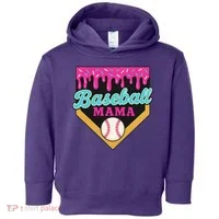 Baseball Mama Ice Cream Drip Toddler Hoodie thumb 0
