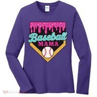 Baseball Mama Ice Cream Drip Women's Long Sleeve Shirt thumb 0