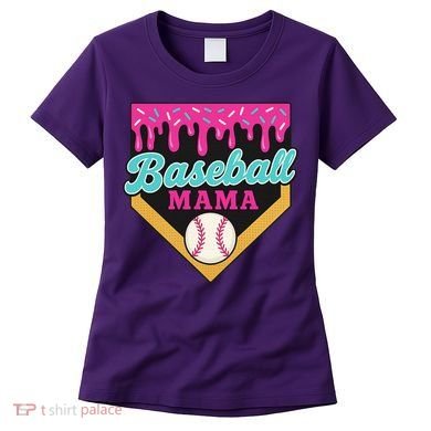 Baseball Mama Ice Cream Drip Women's T-Shirt