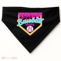 Baseball Mama Ice Cream Drip Funny Baseball Mother's Day  USA-Made Doggie Bandana thumb 0