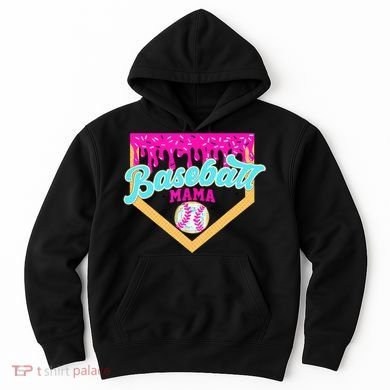 Baseball Mama Ice Cream Drip Funny Baseball Mother's Day  Hoodie