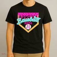 Baseball Mama Ice Cream Drip Funny Baseball Mother's Day  T-Shirt thumb 3