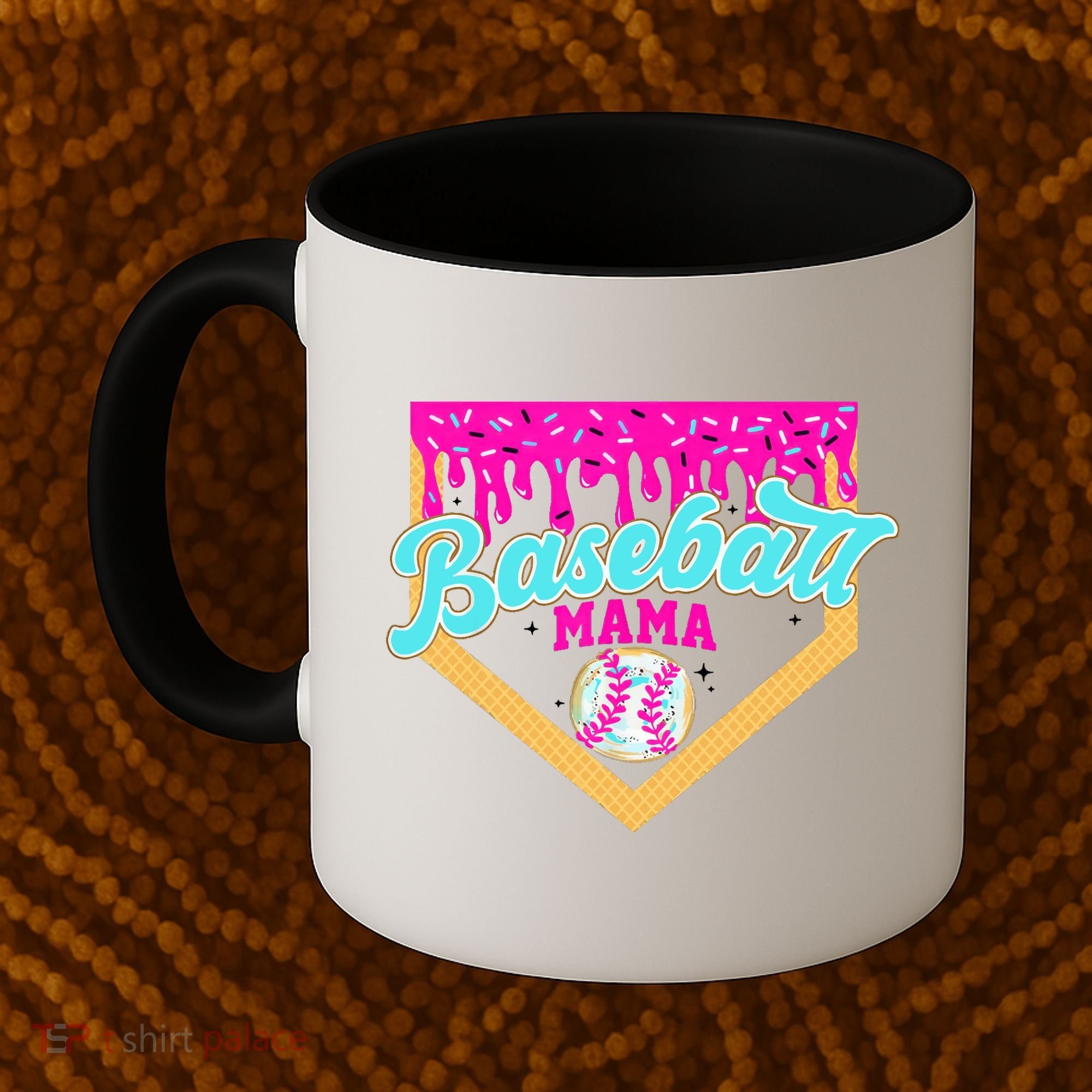 Baseball Mama Ice Cream Drip Funny Baseball Mother's Day  Coffee Mug