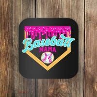 Baseball Mama Ice Cream Drip Funny Baseball Mother's Day  Coaster thumb 0