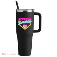 Baseball Mama Ice Cream Drip Funny Baseball Mother's Day  40oz Vacuum Insulated Stainless Steel Travel Tumbler thumb 0