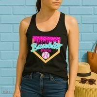 Baseball Mama Ice Cream Drip Funny Baseball Mother's Day  Women's Tank Top thumb 2