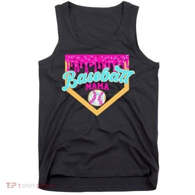 Baseball Mama Ice Cream Drip Funny Baseball Mother's Day  Tank Top