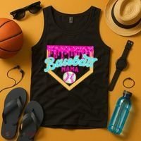 Baseball Mama Ice Cream Drip Funny Baseball Mother's Day  Tank Top thumb 4
