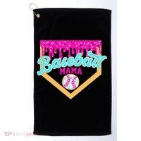 Baseball Mama Ice Cream Drip Funny Baseball Mother's Day  Golf Towel thumb 0