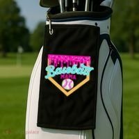Baseball Mama Ice Cream Drip Funny Baseball Mother's Day  Golf Towel thumb 2