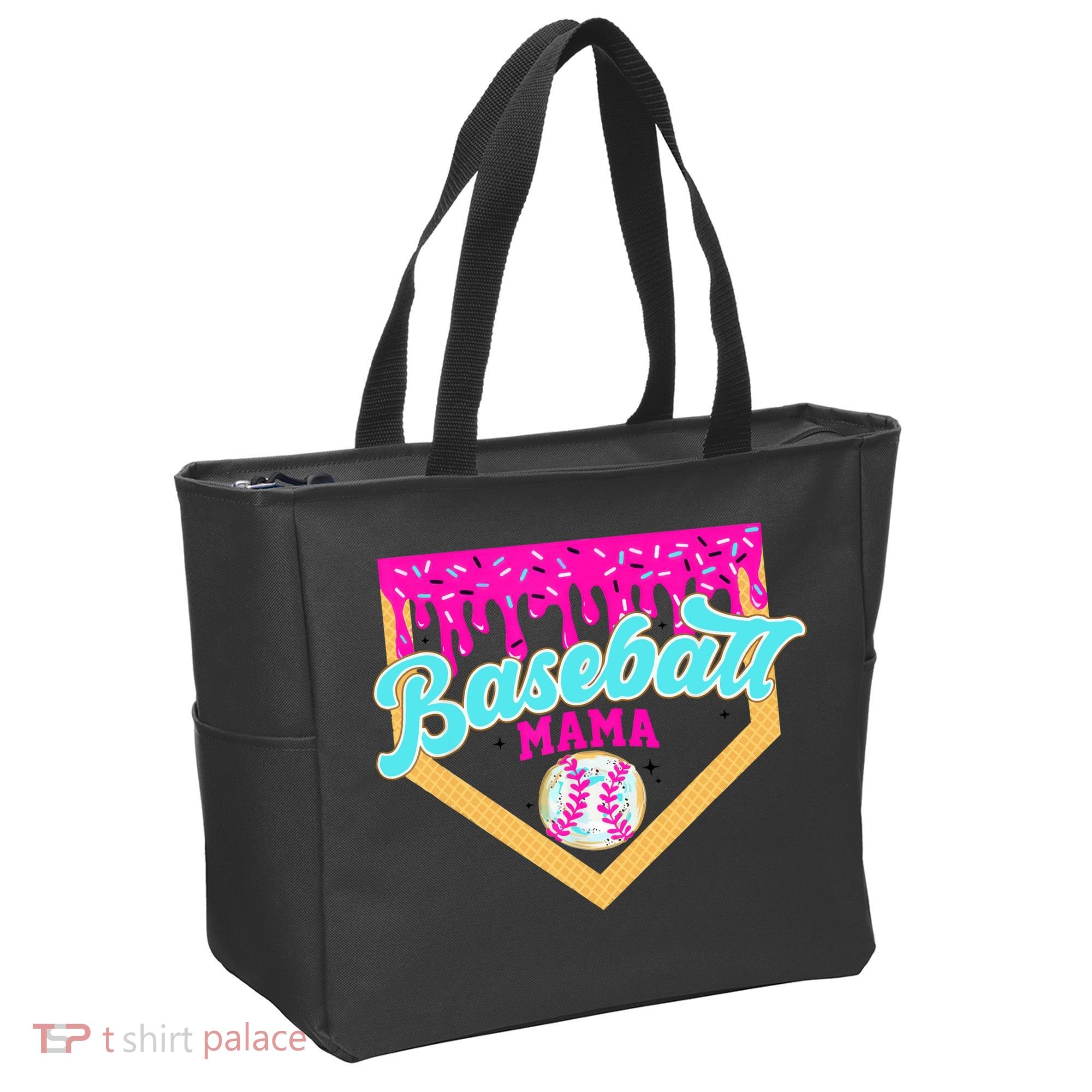Baseball Mama Ice Cream Drip Funny Baseball Mother's Day  Tote Bag