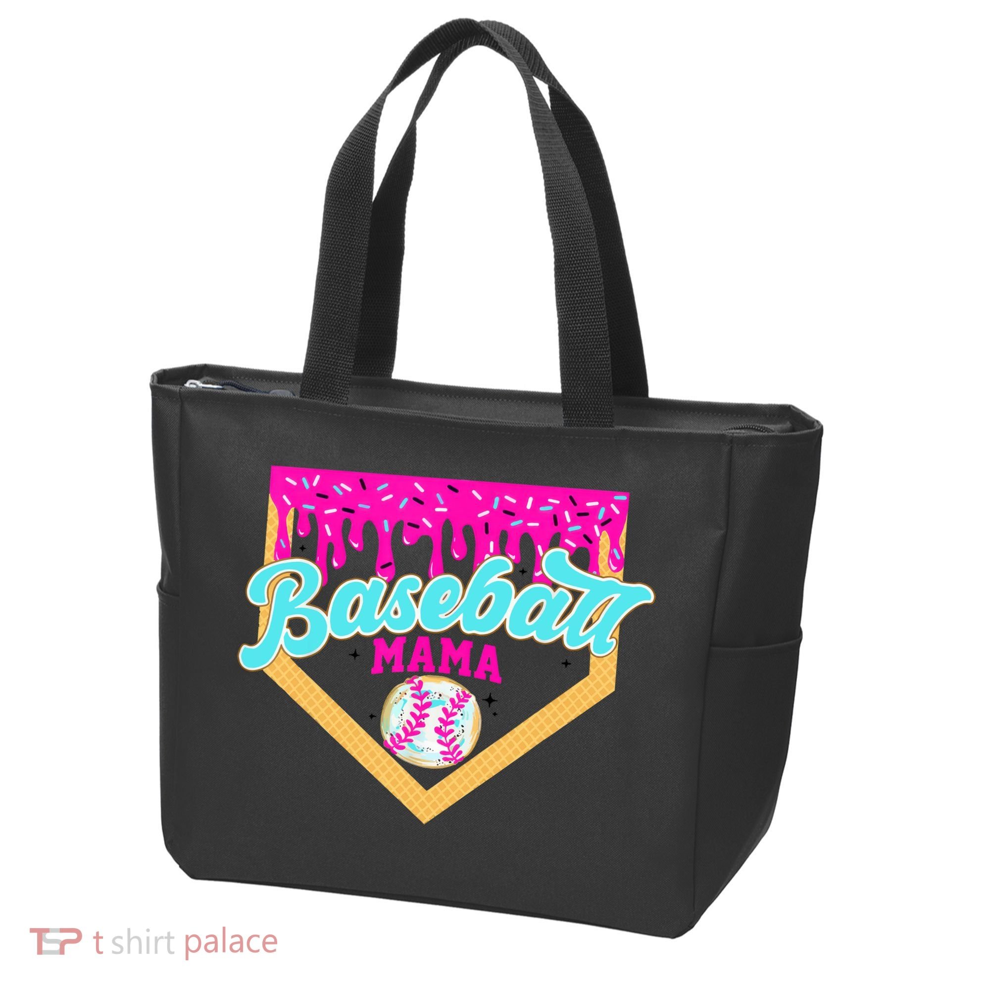 Baseball Mama Ice Cream Drip Funny Baseball Mother's Day  Tote Bag