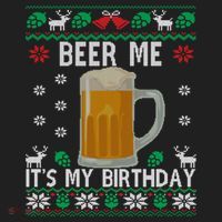 Beer Me It's My Birthday Party December Bfunny Giftday Ugly Christmas Gift Beanie thumb 2