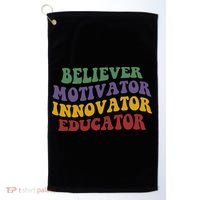 Believer Motivator Innovator Educator Golf Towel thumb 0