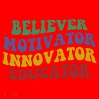 Believer Motivator Innovator Educator Santa Hat thumb 1