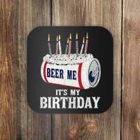 Beer Me Its My Birthday Funny Drinking Party Coaster thumb 0